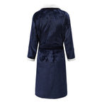 Autumn/Winter Men Nightgown Kimono Bathrobe Gown Coral Fleece Negligee V-neck Intimate Lingerie Solid Colour Sleepwear