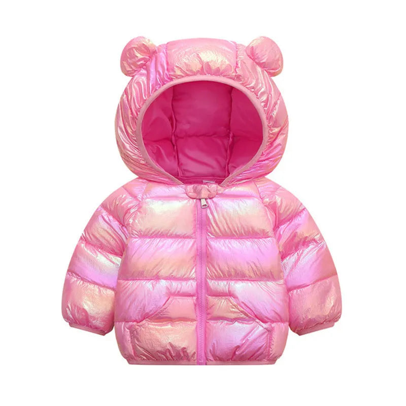 Baby Girls Hooded Down Jackets For Kids Coats Autumn Boys Cartoon Warm Jacket Coat Jacket Toddler Girl Zipper Jacket Outerwear