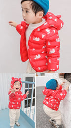 Baby Girls Hooded Down Jackets For Kids Coats Autumn Boys Cartoon Warm Jacket Coat Jacket Toddler Girl Zipper Jacket Outerwear