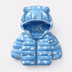 Baby Girls Hooded Down Jackets For Kids Coats Autumn Boys Cartoon Warm Jacket Coat Jacket Toddler Girl Zipper Jacket Outerwear