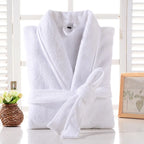 Bathrobe Men 100% Cotton White Terry Fleece Towel Winter Robes Men's Robe Long Robe For Men Absorbent Bathrobes Home Clothes