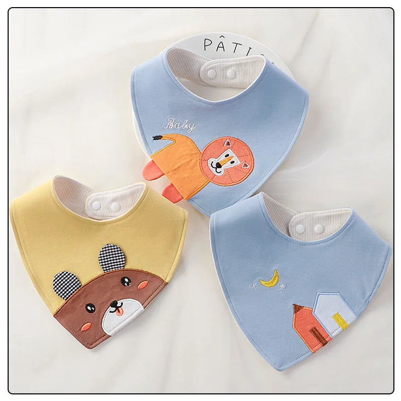 Cartoon Baby Bibs Soft Newborn Feeding Towel Cotton Cloths Baby Girls Boys Bandana Bib Newborn Saliva Towel Burp Cloths