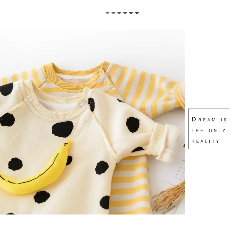 MILANCEL Baby Rompers Baby Girls Clothes Banana Baby Jumpsuit  Infant Girl Clothing