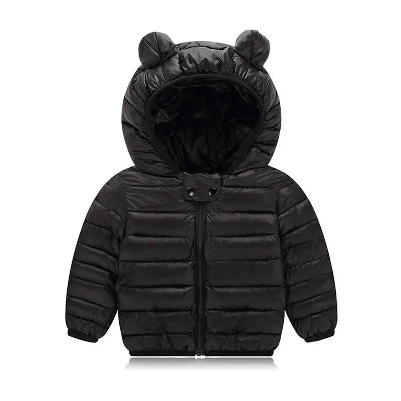 Baby Girls Hooded Down Jackets For Kids Coats Autumn Boys Cartoon Warm Jacket Coat Jacket Toddler Girl Zipper Jacket Outerwear
