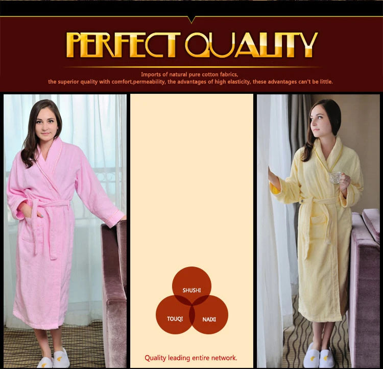 Bathrobe Men 100% Cotton White Terry Fleece Towel Winter Robes Men's Robe Long Robe For Men Absorbent Bathrobes Home Clothes