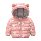 Baby Girls Hooded Down Jackets For Kids Coats Autumn Boys Cartoon Warm Jacket Coat Jacket Toddler Girl Zipper Jacket Outerwear
