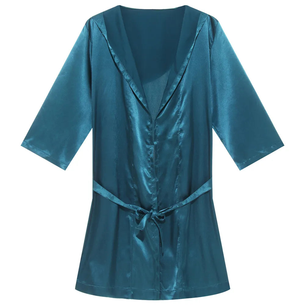 Mens Hooded Bath Robe Short Sleeve House Robe Satin Silk Lounge Bathrobes with Belt Men's Pajamas Homme Kimono Robes Sleepwear