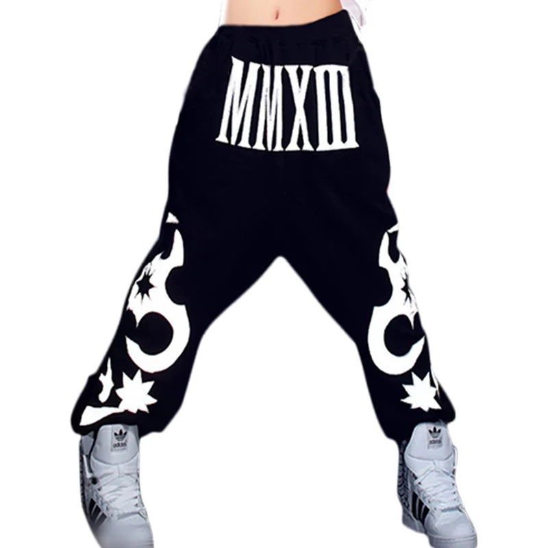 Hip Hop Costume Black Short Sleeve Loose Harem Pants Women Street Dance Clothing Ladies Stage Outfit Dj Ds Rave Wear top pant