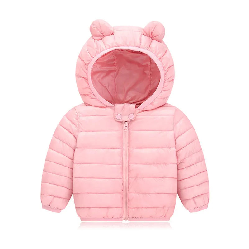 Baby Girls Hooded Down Jackets For Kids Coats Autumn Boys Cartoon Warm Jacket Coat Jacket Toddler Girl Zipper Jacket Outerwear