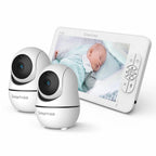 SM70V2 7" 1080P HD Split Screen Video Baby Monitor with two Camera, Hack Proof, Remote Zoom/Pan/Tilt, 4000mAh Battery