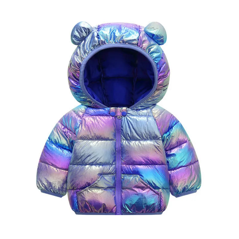 Baby Girls Hooded Down Jackets For Kids Coats Autumn Boys Cartoon Warm Jacket Coat Jacket Toddler Girl Zipper Jacket Outerwear
