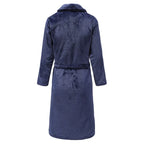 Autumn/Winter Men Nightgown Kimono Bathrobe Gown Coral Fleece Negligee V-neck Intimate Lingerie Solid Colour Sleepwear