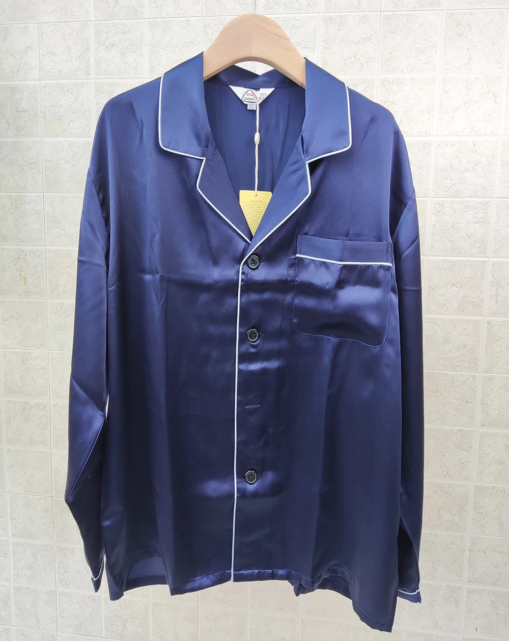 Men's 100% Real Silk Pajamas Set for Men Sleepwear