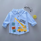Boys Shirts Plaid Long Sleeve Shirt Boy Tops Clothes Tees 1 2 3 4 Years