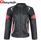 Woman Lady Girl Motorcycle Jacket Summer Breathable Motorbike Armor Coat with 5pcs Protective Pads and Waterproof Liner JK-52
