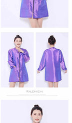 Hair Salon Work Clothes Pet Grooming Uniforms Long Sleeve Beauty Salon Smock Barber Shop Hairdresser Robe Anti Hair Gown Y1206