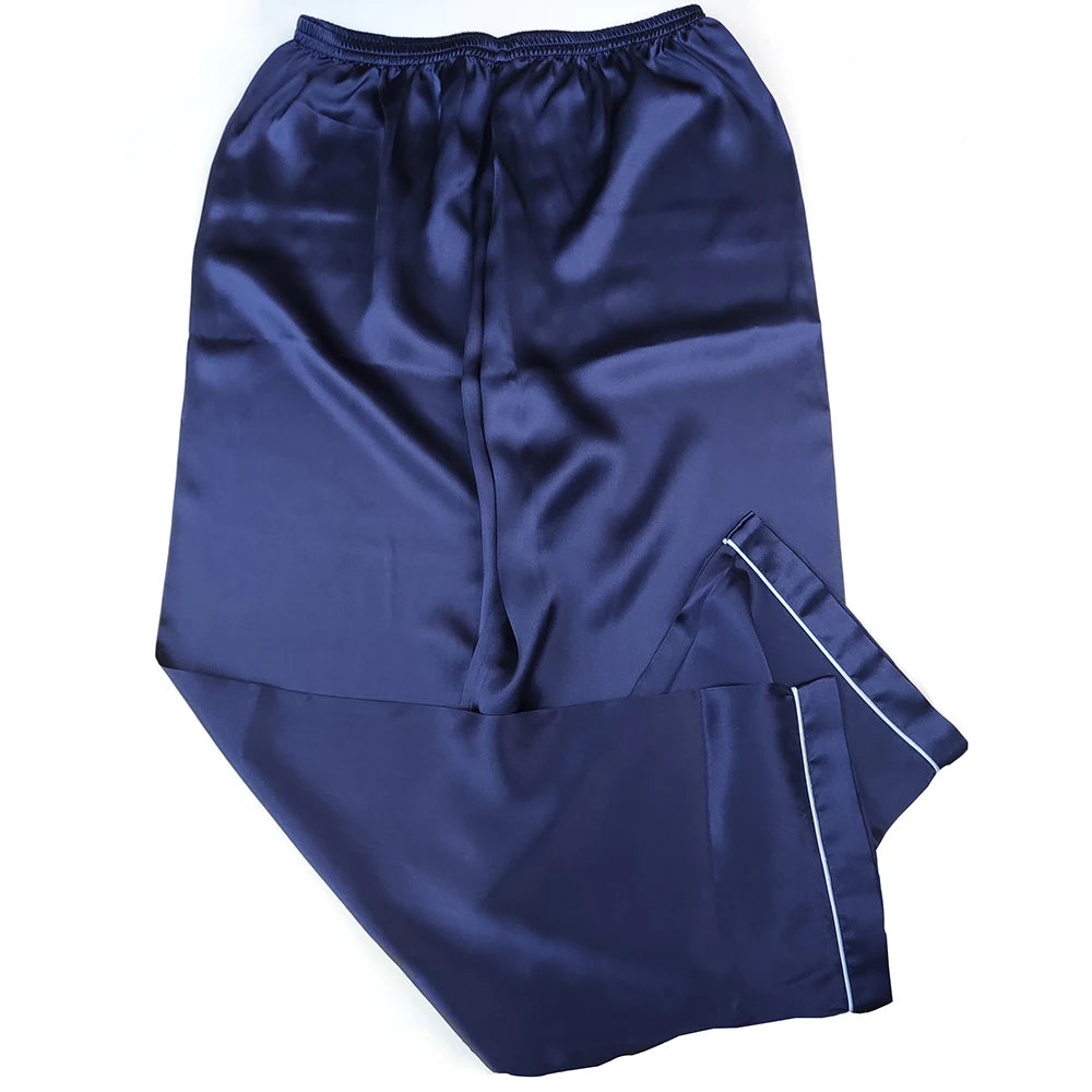 Men's 100% Real Silk Pajamas Set for Men Sleepwear