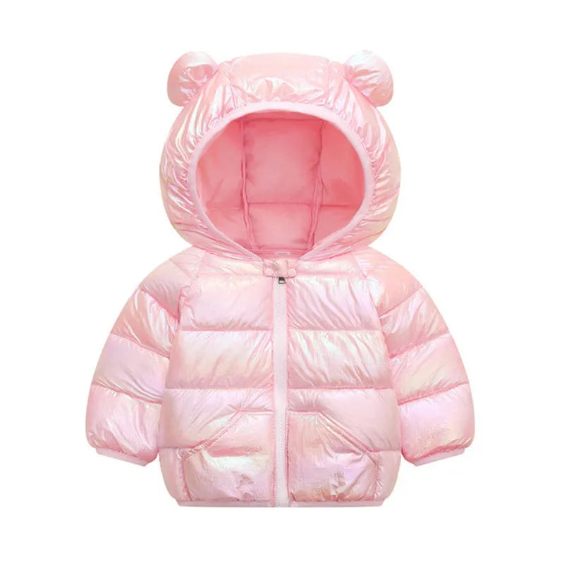 Baby Girls Hooded Down Jackets For Kids Coats Autumn Boys Cartoon Warm Jacket Coat Jacket Toddler Girl Zipper Jacket Outerwear