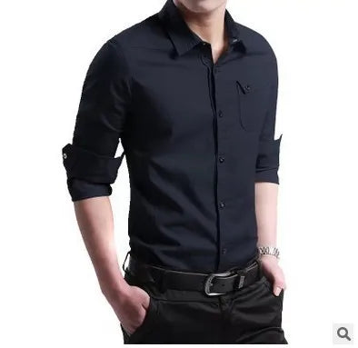 Men Shirt Mens Business Casual Shirts 2020 New Arrival Men Famous Brand Clothing Army Green Long Sleeve Camisa Masculina