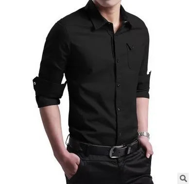 Men Shirt Mens Business Casual Shirts