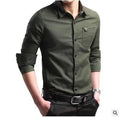 Men Shirt Mens Business Casual Shirts 2020 New Arrival Men Famous Brand Clothing Army Green Long Sleeve Camisa Masculina