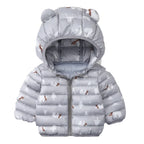 Baby Girls Hooded Down Jackets For Kids Coats Autumn Boys Cartoon Warm Jacket Coat Jacket Toddler Girl Zipper Jacket Outerwear