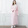 Men Winter Plus Size Long Flannel Bathrobe Warm Coral Fleece Kimono Bath Robe Night Cozy Sleepwear Women Jacquard Dressing Gown