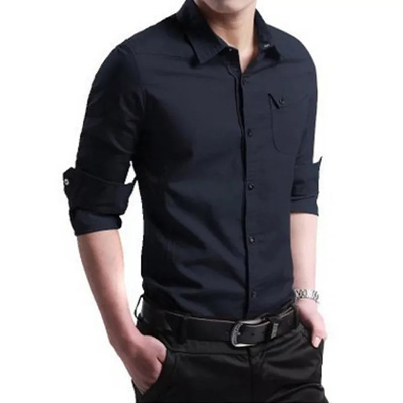 Men Shirt Mens Business Casual Shirts