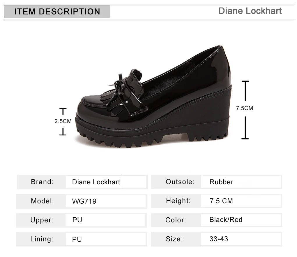 Womens Loafers Shoes Round Toe Wedges Female Footwear Fashion Women Autumn Oxfords Platform Pumps Casual Sneaker Slip-on Shoe
