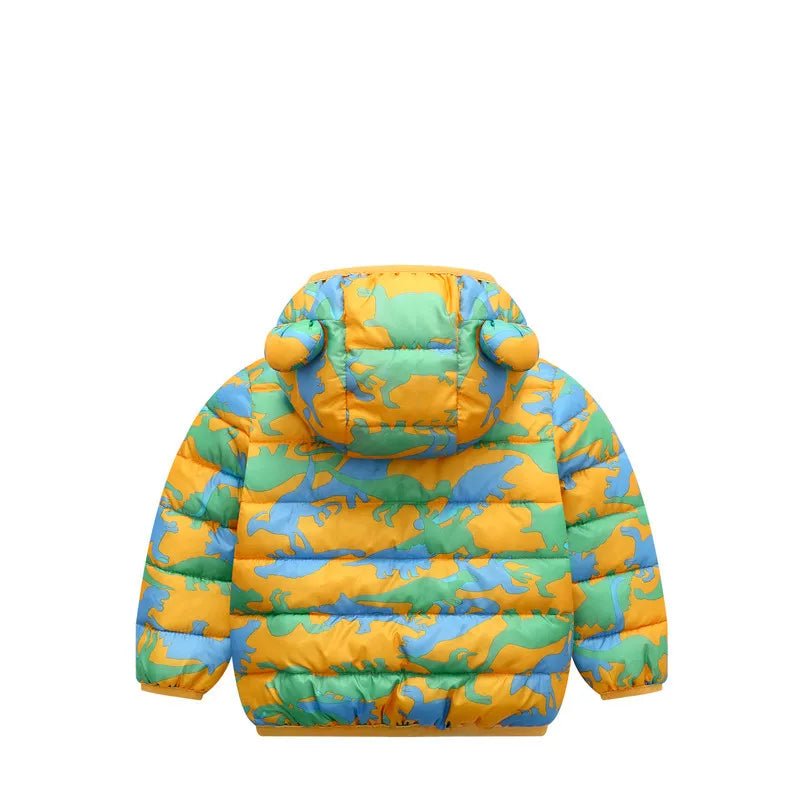 Baby Girls Hooded Down Jackets For Kids Coats Autumn Boys Cartoon Warm Jacket Coat Jacket Toddler Girl Zipper Jacket Outerwear