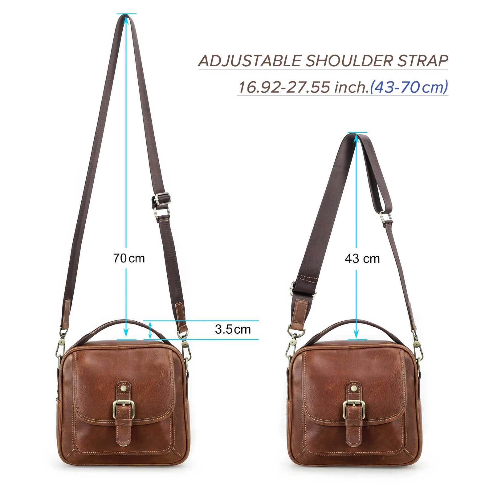Contact's Factory Hot Sell Men's Vintage Genuine Leather Crossbody Messenger Bag New Shoulder Bag for Men Handbag Luxury
