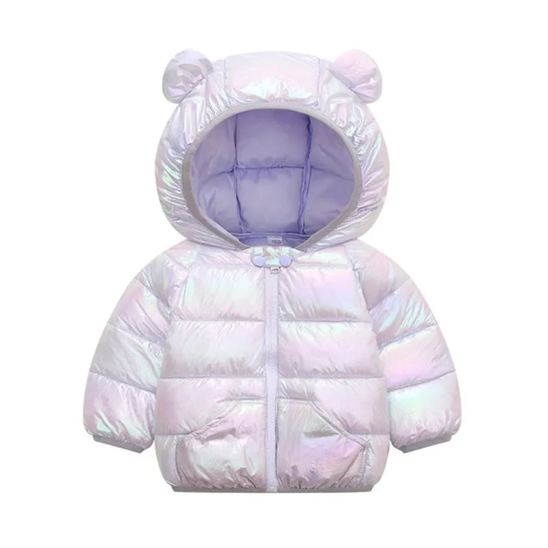 Baby Girls Hooded Down Jackets For Kids Coats Autumn Boys Cartoon Warm Jacket Coat Jacket Toddler Girl Zipper Jacket Outerwear