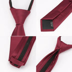 Men Necktie Zipper Lazy Tie Fashion Solid 6cm Ties Business for Man