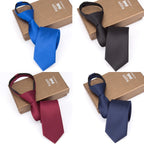 Men Necktie Zipper Lazy Tie Fashion Solid 6cm Ties Business for Man
