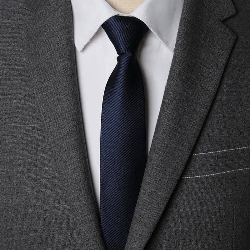 Men Necktie Zipper Lazy Tie Fashion Solid 6cm Ties Business for Man