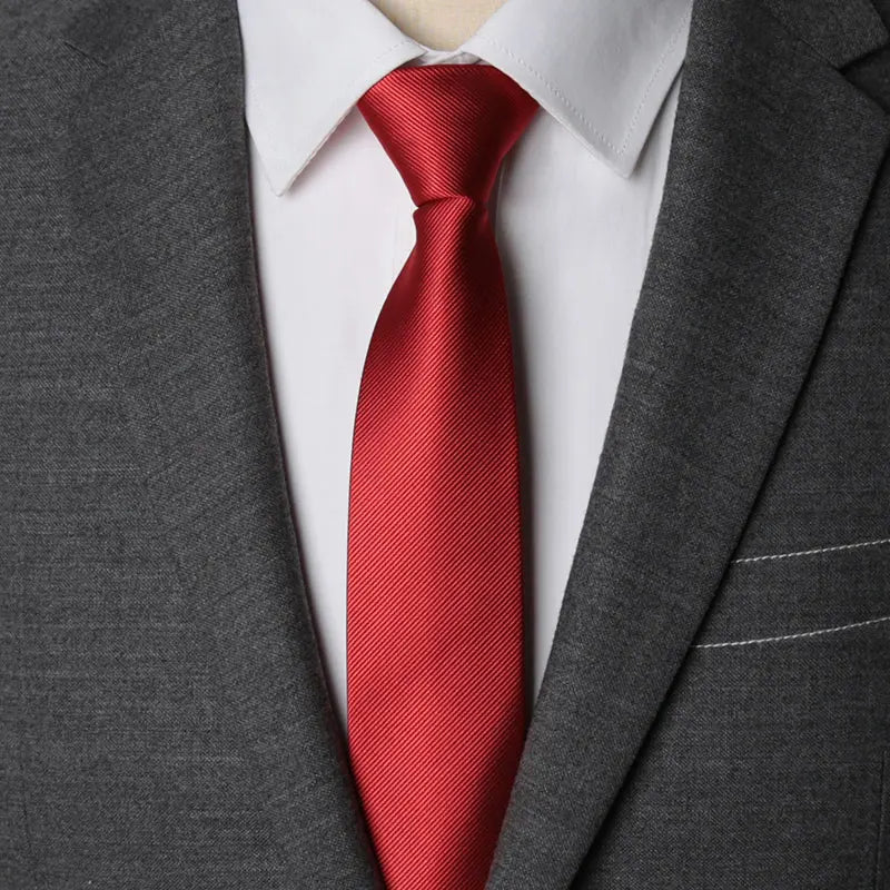 Men Necktie Zipper Lazy Tie Fashion Solid 6cm Ties Business for Man