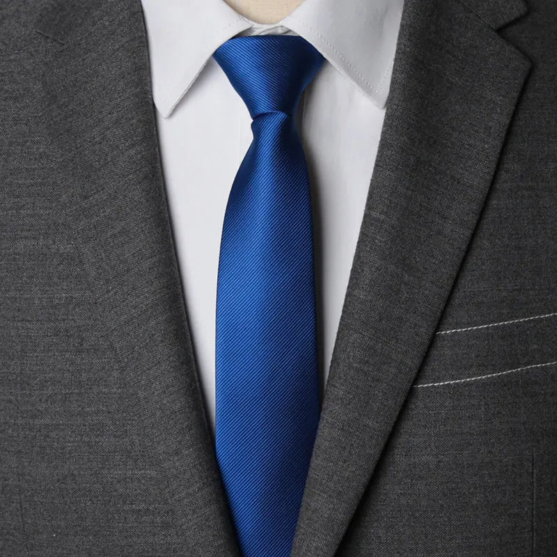 Men Necktie Zipper Lazy Tie Fashion Solid 6cm Ties Business for Man