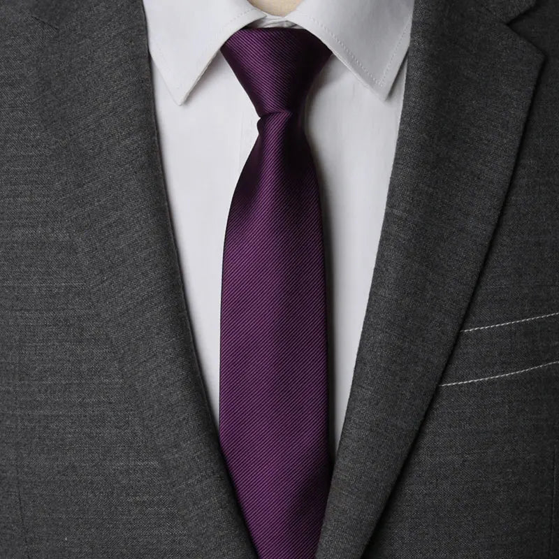 Men Necktie Zipper Lazy Tie Fashion Solid 6cm Ties Business for Man