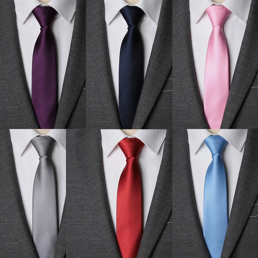 Men Necktie Zipper Lazy Tie Fashion Solid 6cm Ties Business for Man