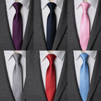 Men Necktie Zipper Lazy Tie Fashion Solid 6cm Ties Business for Man
