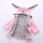2025 Children's Jacket Autumn And Winter New Girls Cotton Cartoon Rabbit Ears Jacket infant Thick Hooded Cotton Coat 0-5Y