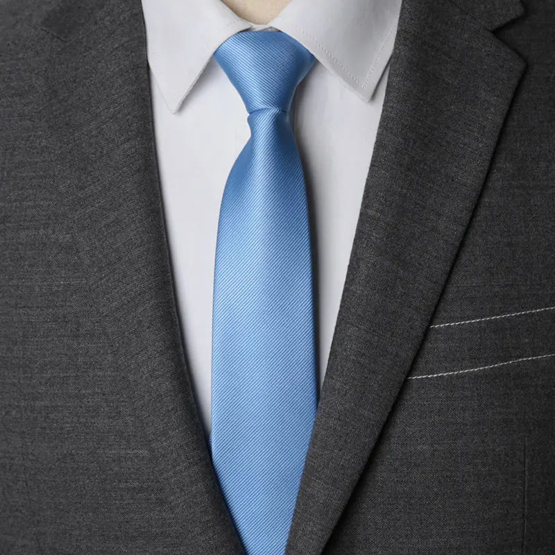Men Necktie Zipper Lazy Tie Fashion Solid 6cm Ties Business for Man