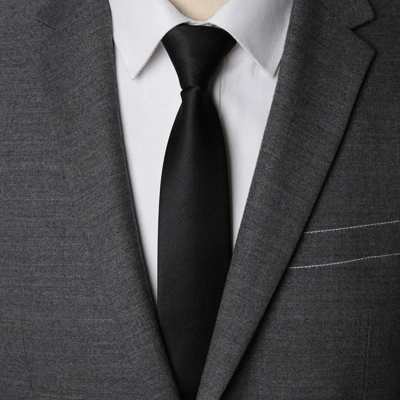 Men Necktie Zipper Lazy Tie Fashion Solid 6cm Ties Business for Man