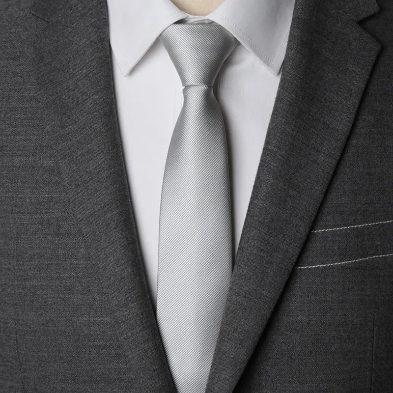 Men Necktie Zipper Lazy Tie Fashion Solid 6cm Ties Business for Man