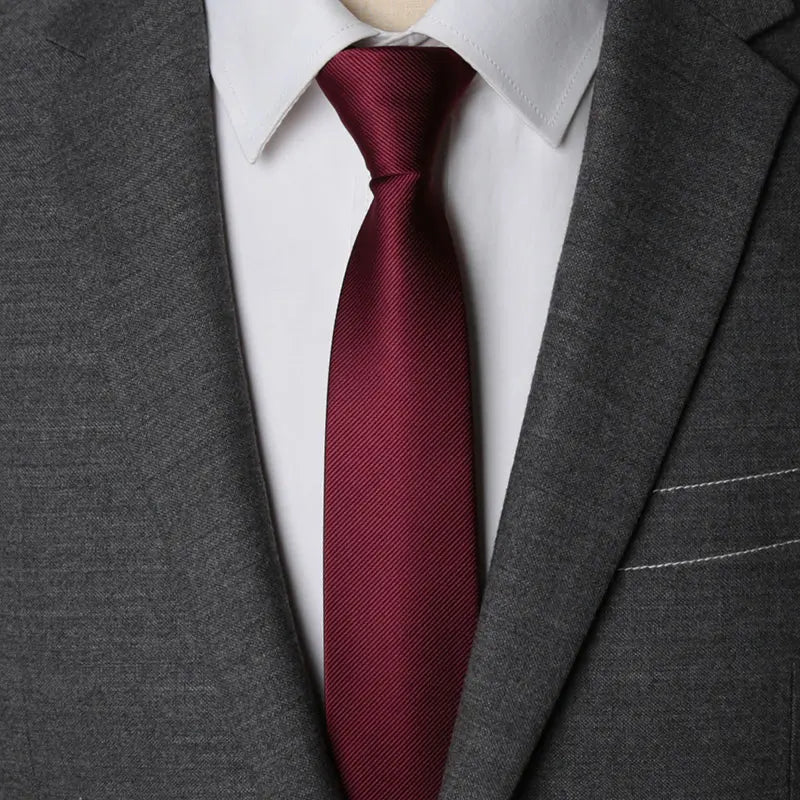 Men Necktie Zipper Lazy Tie Fashion Solid 6cm Ties Business for Man