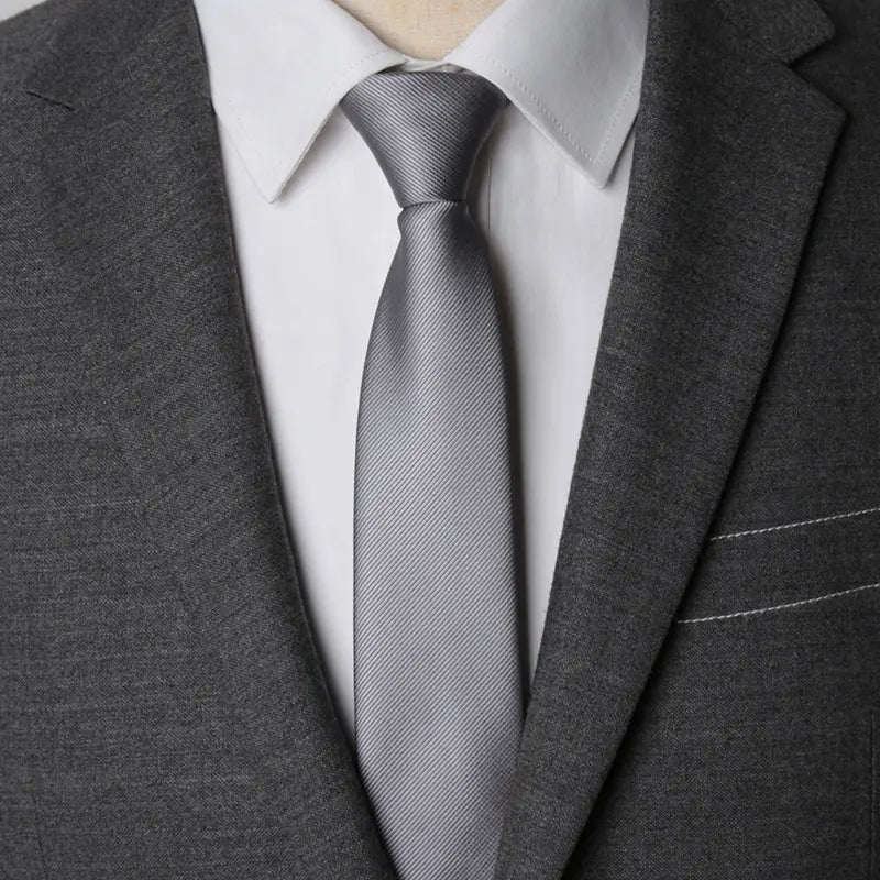 Men Necktie Zipper Lazy Tie Fashion Solid 6cm Ties Business for Man