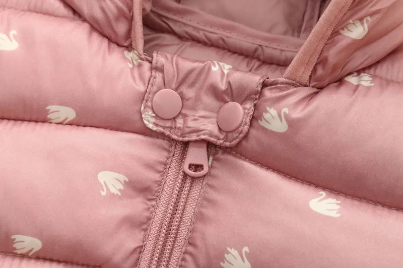 Baby Girls Hooded Down Jackets For Kids Coats Autumn Boys Cartoon Warm Jacket Coat Jacket Toddler Girl Zipper Jacket Outerwear
