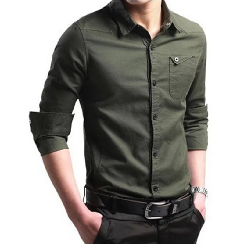 Men Shirt Mens Business Casual Shirts