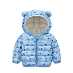 Baby Girls Hooded Down Jackets For Kids Coats Autumn Boys Cartoon Warm Jacket Coat Jacket Toddler Girl Zipper Jacket Outerwear