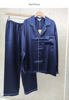 Men's 100% Real Silk Pajamas Set for Men Sleepwear